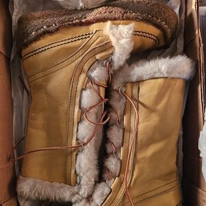 Vintage Sorel Kaufman Maple Leaf MukLuk Moccasin Sherpa Winter Boots